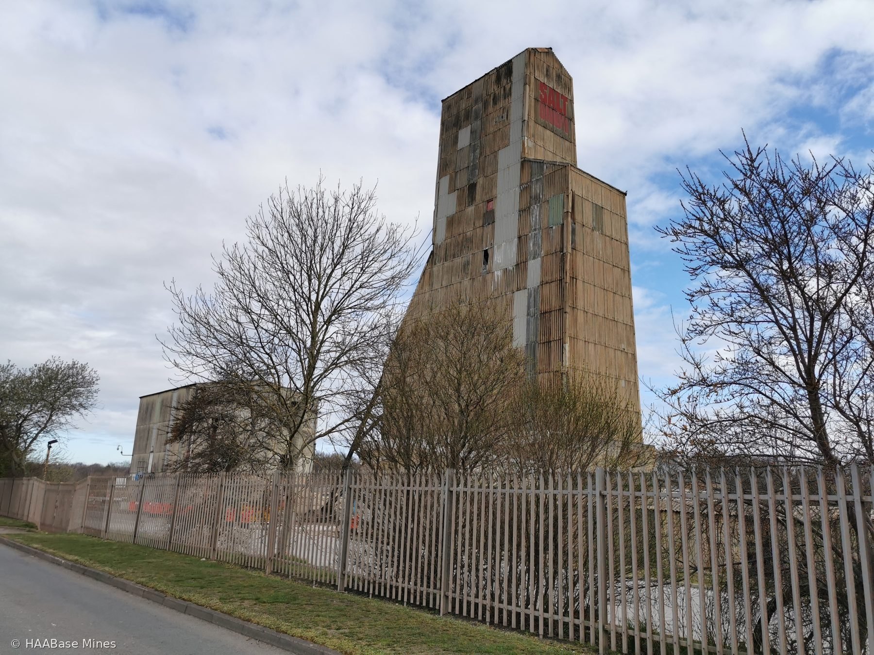 Winsford Salt Mine mine headframe or winding tower site