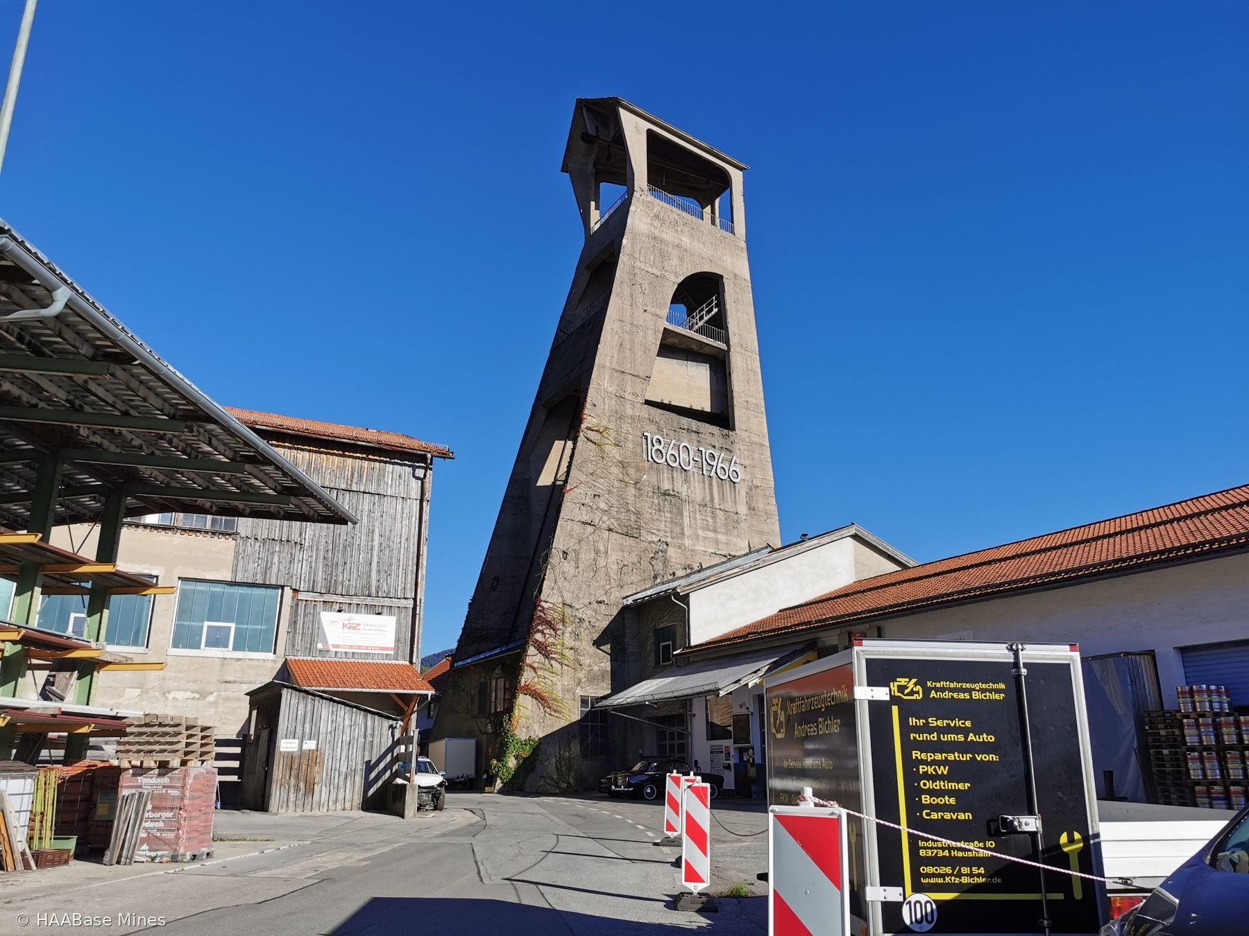 Bergwerk Hausham — Klenzeschacht mine headframe or winding tower site