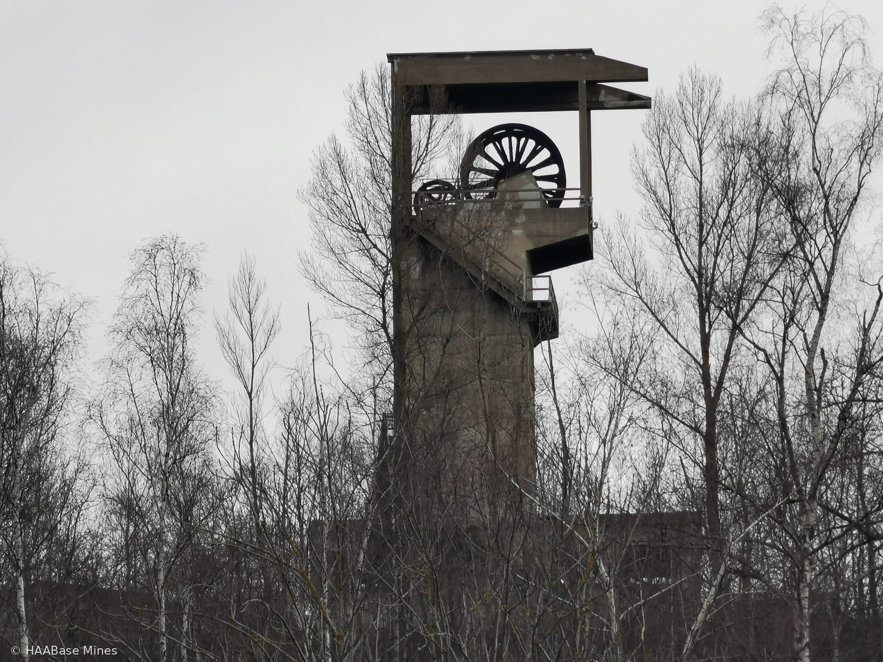 Puits des Combes mine headframe or winding tower site