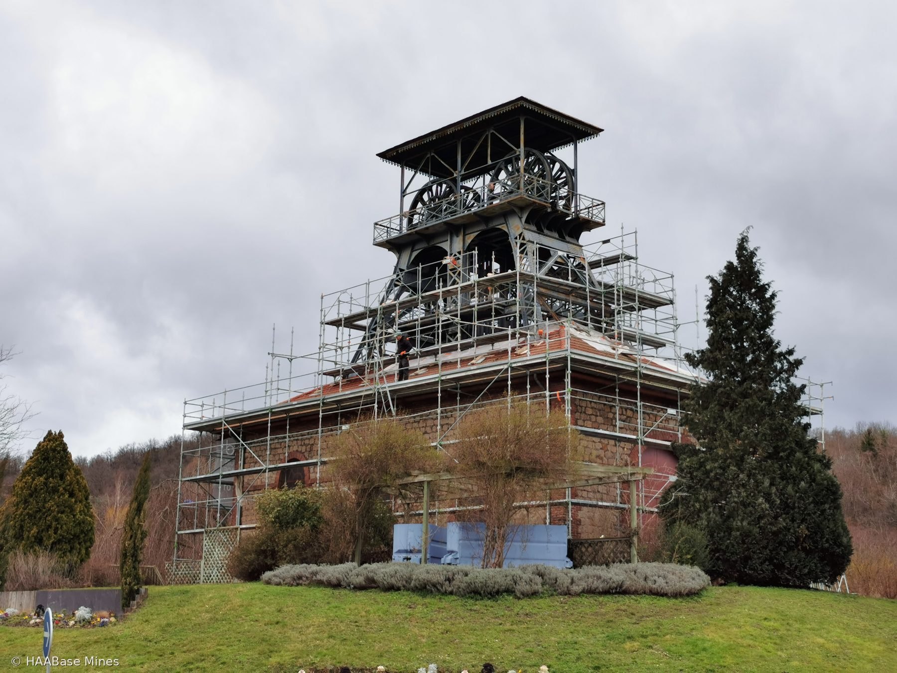 Puits du Marais mine headframe or winding tower site
