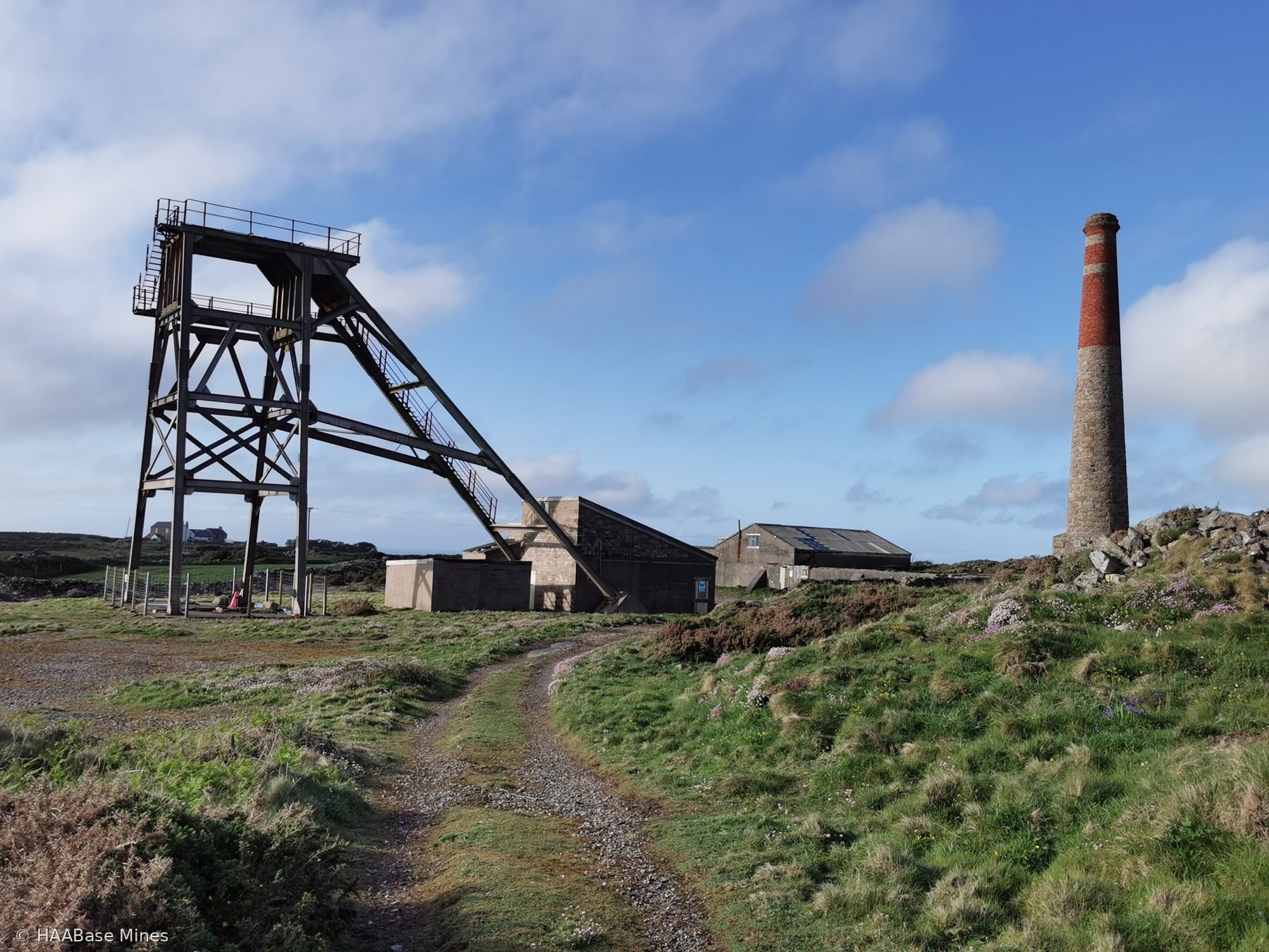 Botallack Mine mine headframe or winding tower site