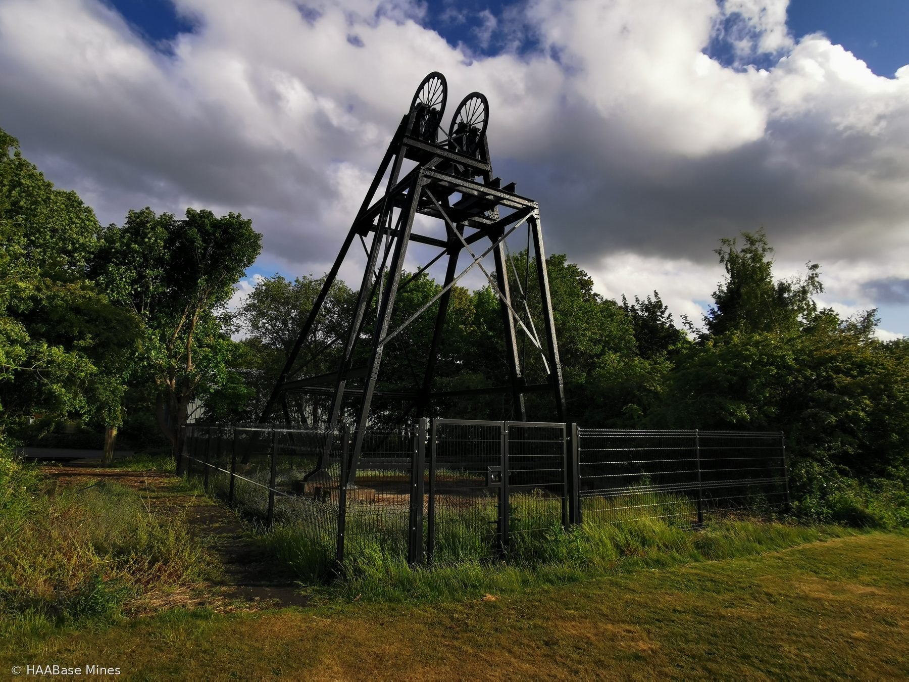 Prestongrange Colliery mine headframe or winding tower site