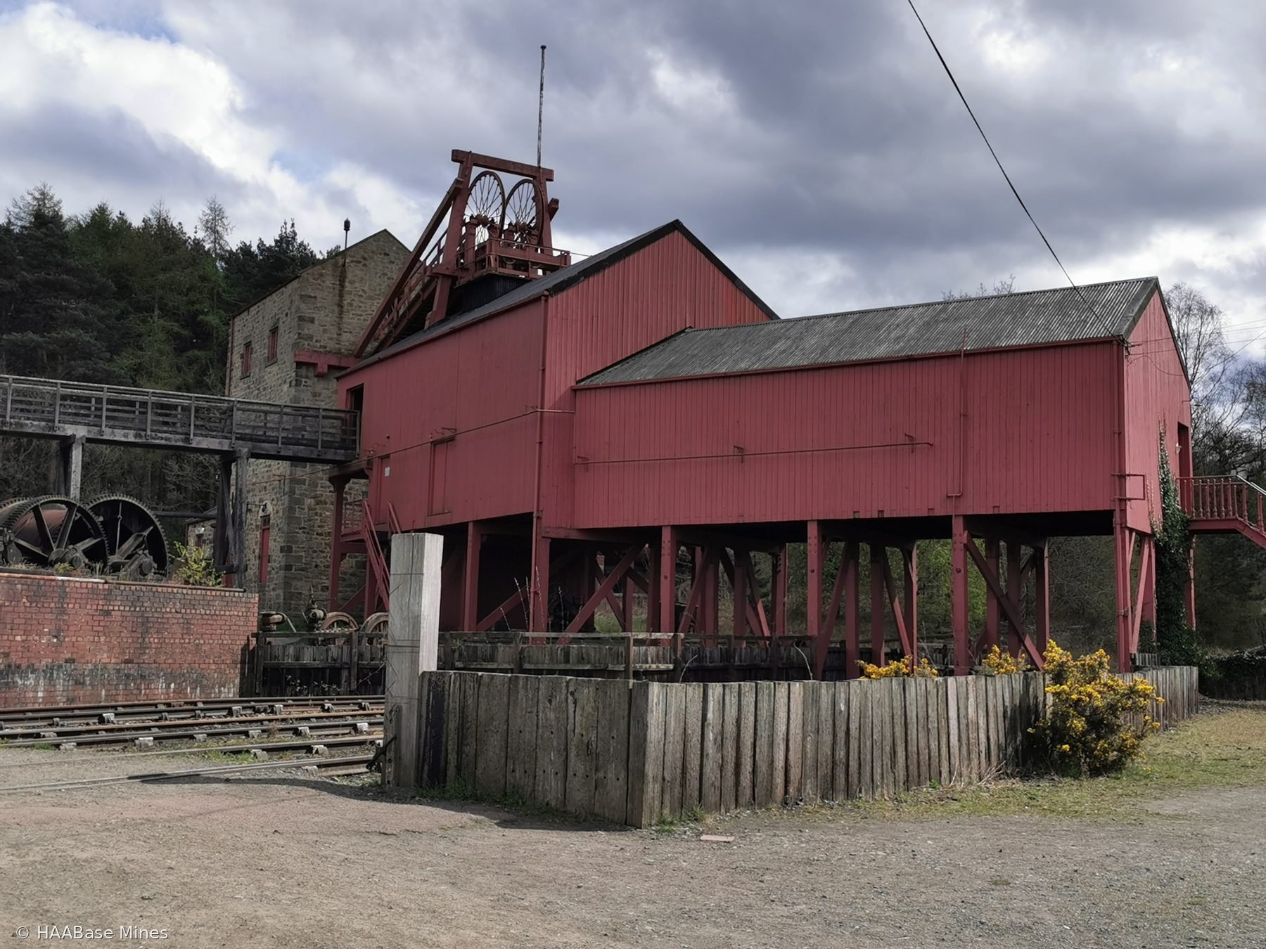 Beamish Museum — 1900s Colliery mine headframe or winding tower site