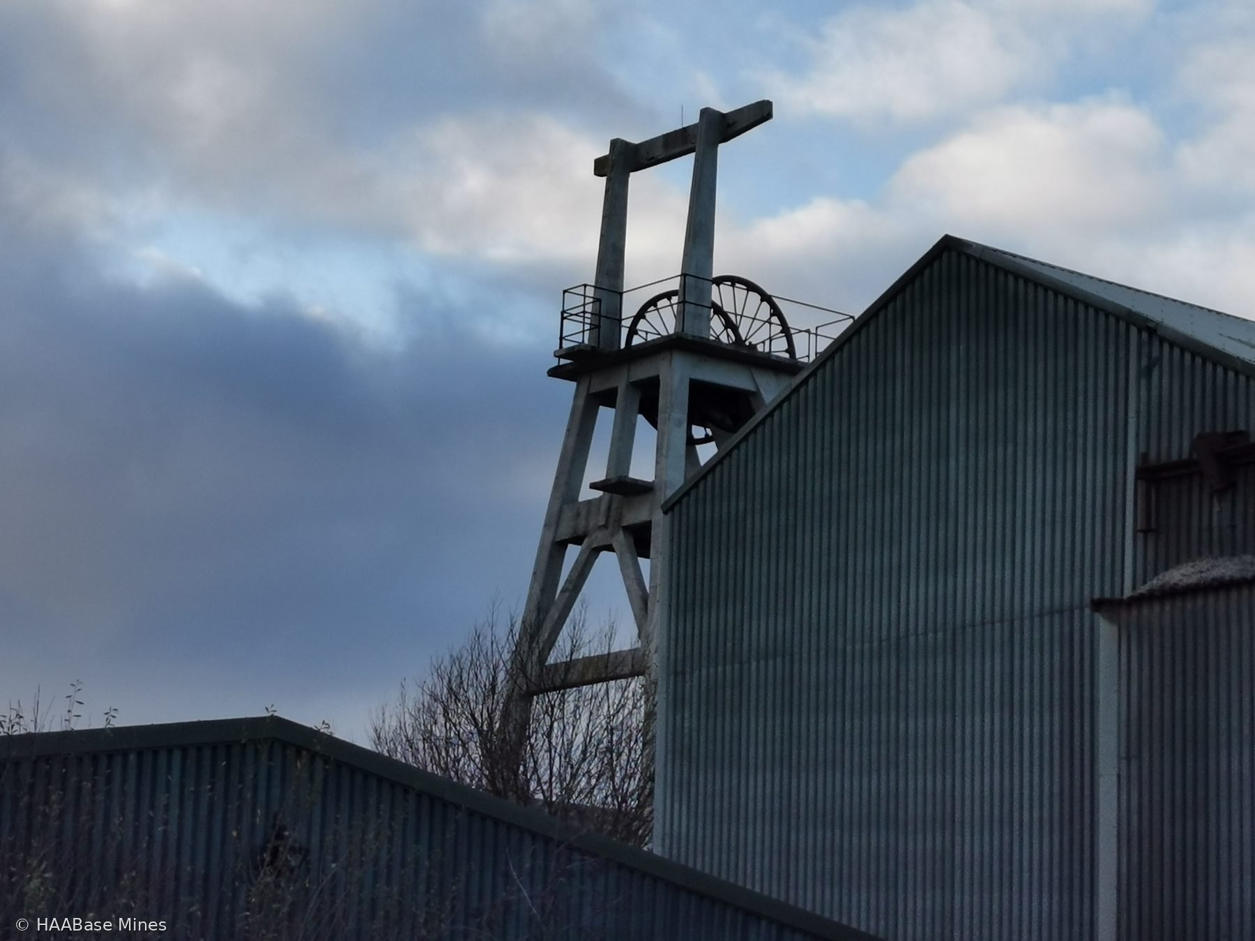 Foxfield Colliery mine headframe or winding tower site